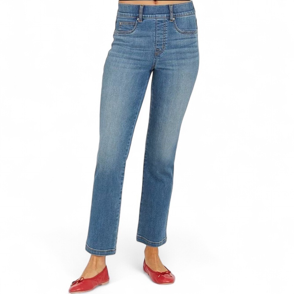 SPANX Ankle Straight Leg Pull On High Rise Jeans in Vintage Indigo‎ Women's XL